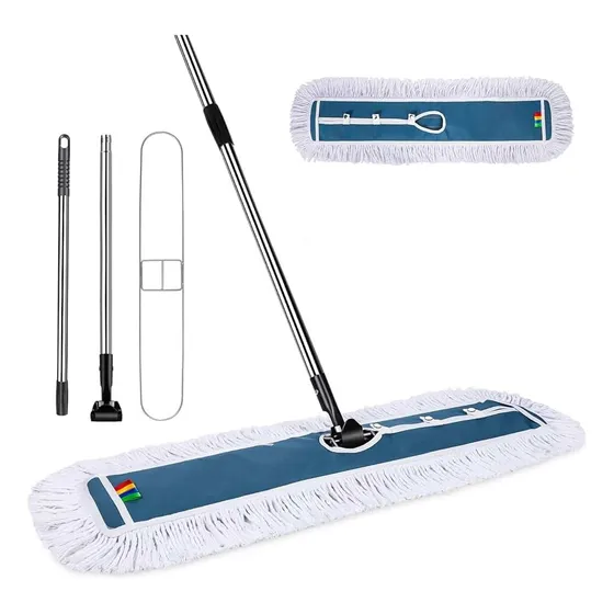 2x Mopa Abatible De Microfibra Fregona Plana Para Polvo 90cm