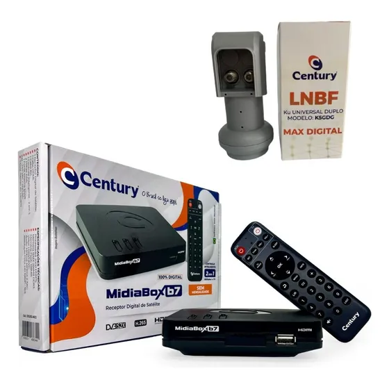 Receptor Century Midiabox C/lnbf Duplo 2 Portas Bivolt