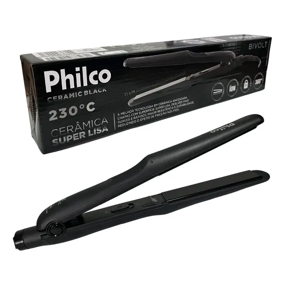 Chapinha Prancha Alisadora Anti Frizz Cabelo Philco Bivolt