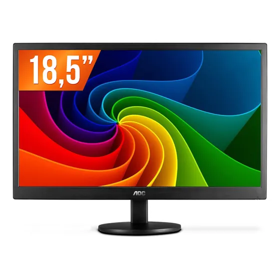 Monitor Led 18.5  Aoc Hd E970swhnl Hdmi Vga 5ms Preto Bivolt