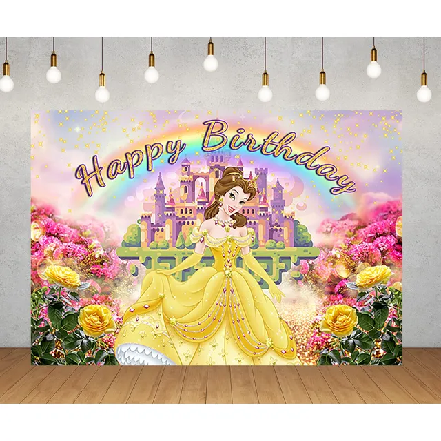 Fondo Princesa Bella Para Decoracion Fiesta Cumpleaño Bestia