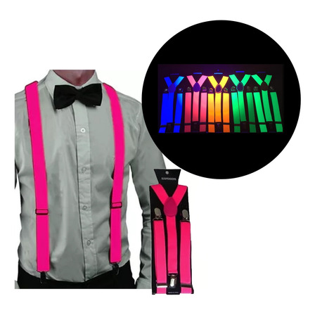 10 Tiradores Fluor Brilla C/luz Uv Unisex Cotillon Luminoso 10 Tiradores Fluor Brilla C/luz Uv Unisex Cotillon Luminoso