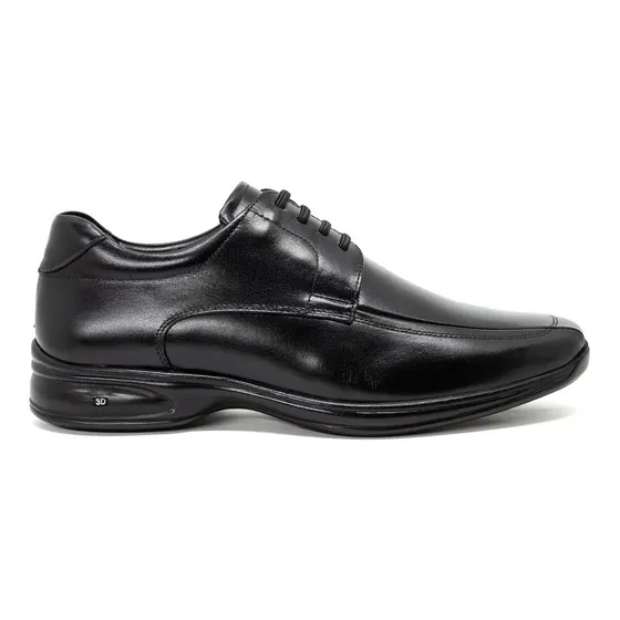 Sapato Social Masculino Jota Pe Cadarço Couro Conforto 3d