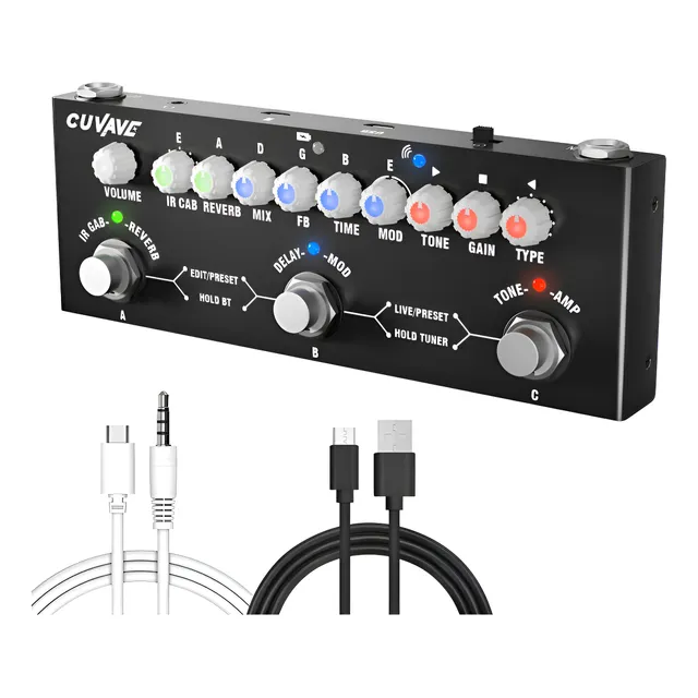 Pedal De Efeito M-vave Cube Baby Preto Multifuncional Guitarra Elétrica