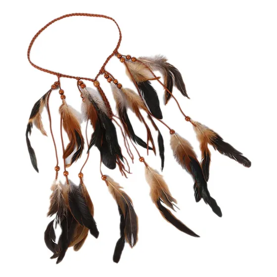 Zt Cocar De Penas, Boêmio, Borlas, Faixa De Cabeça, Trança