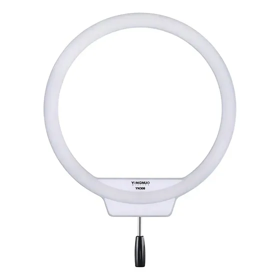 Anillo de luz de luz led Yongnuo YN308 color blanca cálida/blanca fría con estructura Blanco