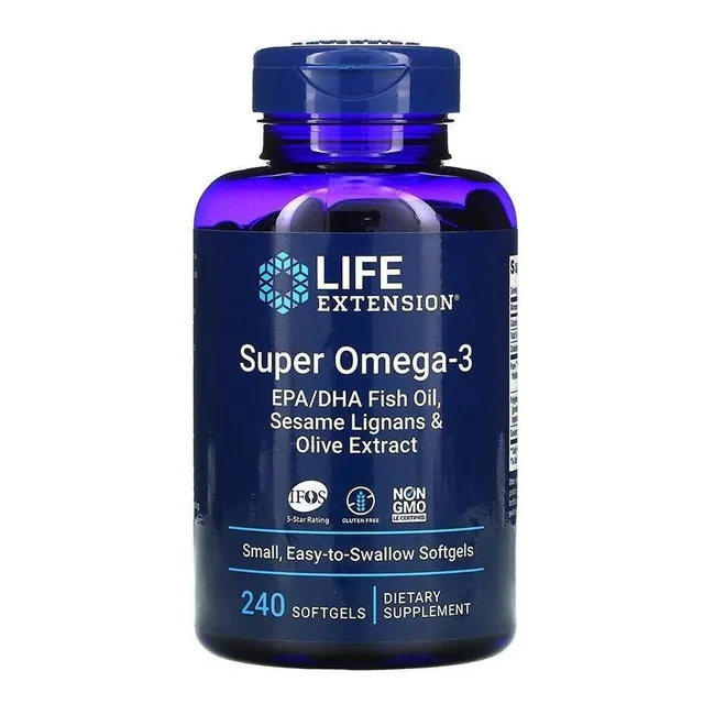 Life Extension Super Omega-3 Epa/dha Certificacion Ifos 5 240 Cápsulas