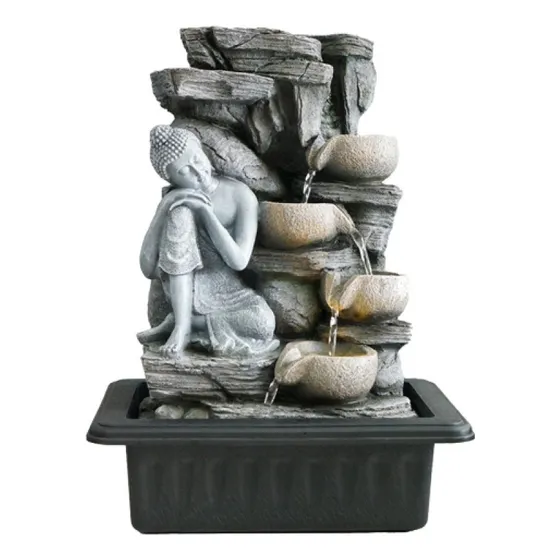 Fuente Agua Grande Buda Cascadas Vasijas Feng Shui 40cm Tm
