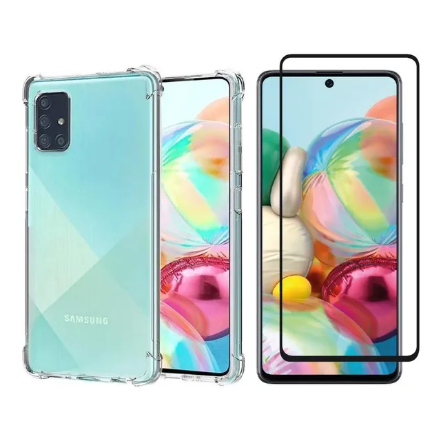 Capa Anti Impacto Para Galaxy A71 + Película De Vidro 3d