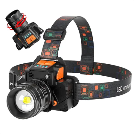 Lanterna De Cabeca Prova Dagua Recarregavel Tatica Potente Led