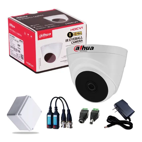 Cámara Seguridad Dahua Tipo Domo 2mp DH-HAC-T1A21N-0280B Con Accesorios