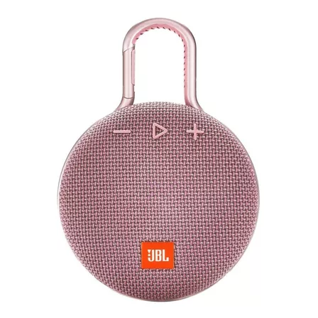 Parlante JBL Clip 3 portátil con bluetooth waterproof  dusty pink