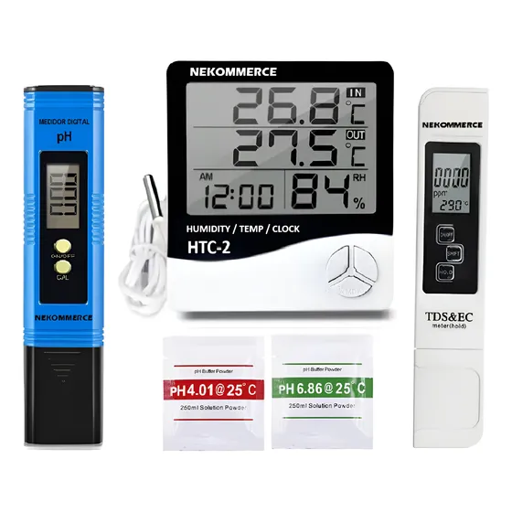 Combo Medidor Ph Autocalibre + Ec/tds + Termohigrometro Htc2