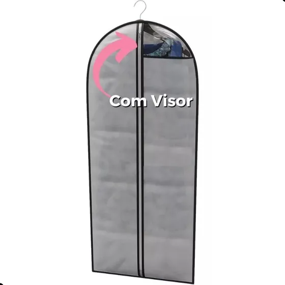 Capa Protetora Antimofo C/ Zíper P Terno Vestido - Tnt/visor