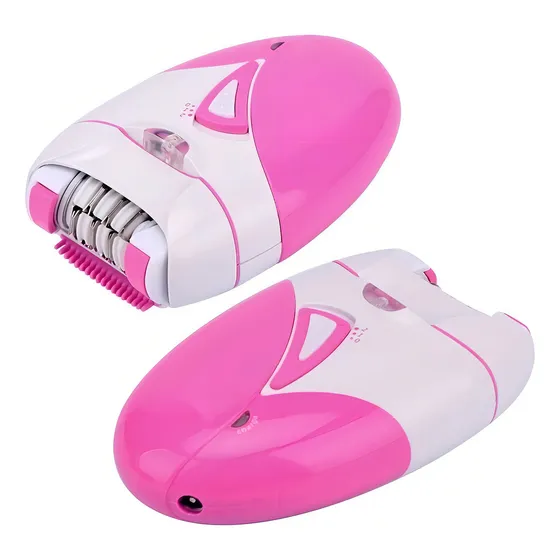 Depilador Feminina Recarregável Máquina Depilação Elétrico Cor Branco e Rosa 110V/220V