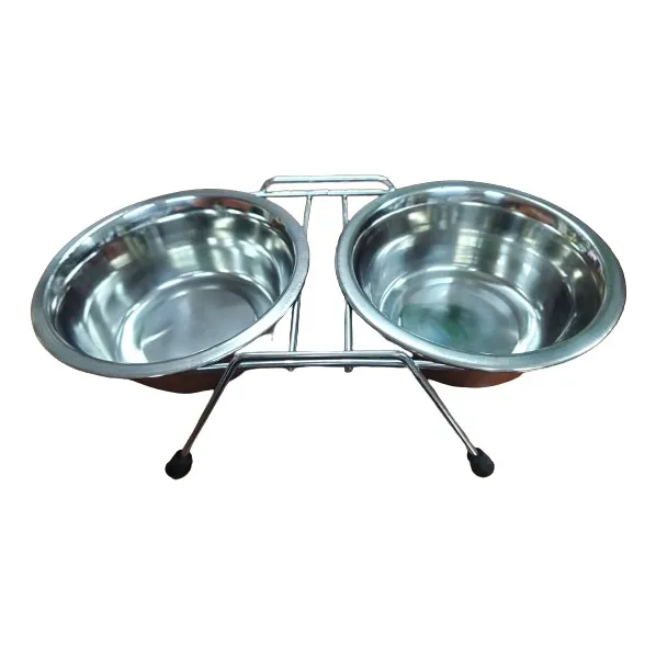 Comedero Bebedero Doble Acero Inoxidable Gatos 175 Mlx2