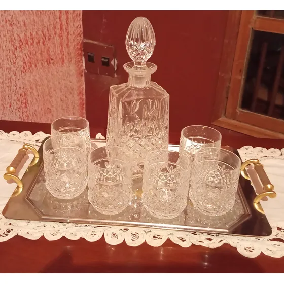 Licorera De 6 Vasos De Cristal D'arques