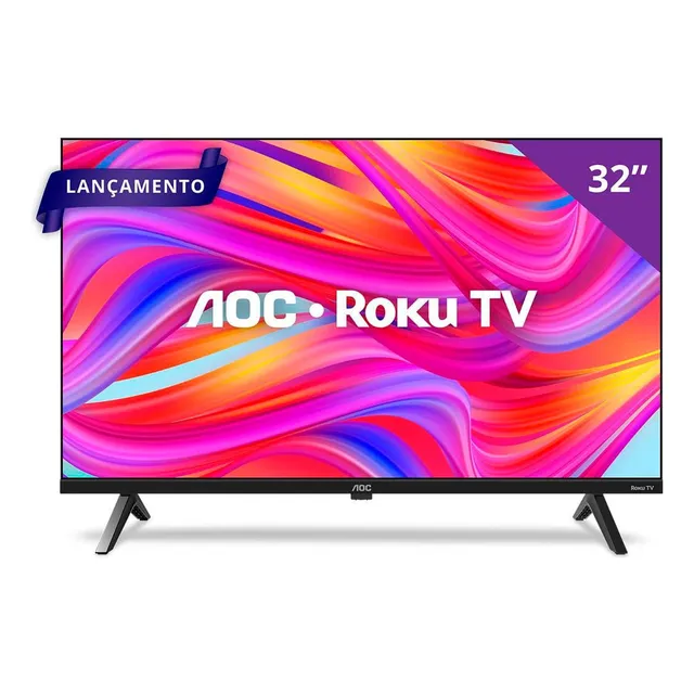 Smart Tv 32 Hd Aoc 32s5045/78g Com Roku Tv, Comando De Voz