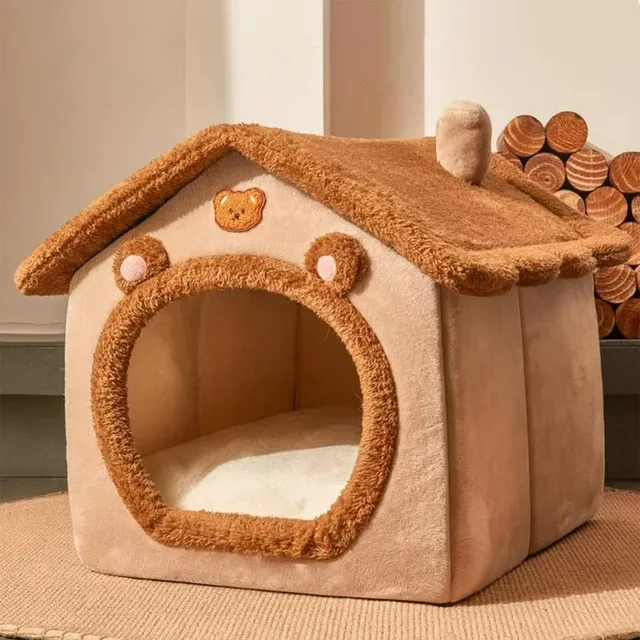 Casa Para Perro Y Gato Interior Plegable Cama Suave Talla L