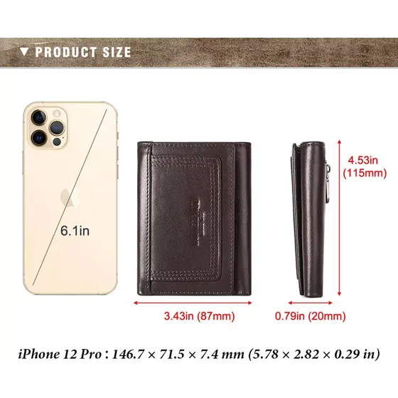 Tarjetero De Cuero,cartera Para Hombre Rfid Bloqueo Antirrobo Tarjetero Para Caballero Plegable,con Bolsillo De Moneda Cierre Del Imán Billetera,para Efectivo Y Monedas,carteras Para Hombre Regalo