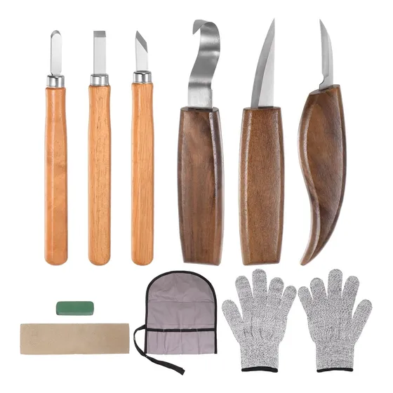 10pzs Cuchillo Cincel Gubia Tallar Madera Carpintería