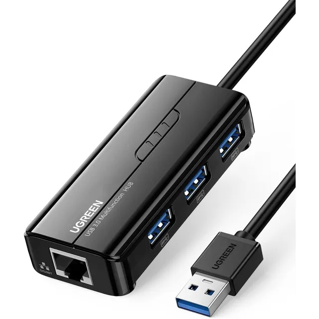 Adaptador Convertidor De Red Gigabit Rj45 A Usb 3.0 + Hub X3