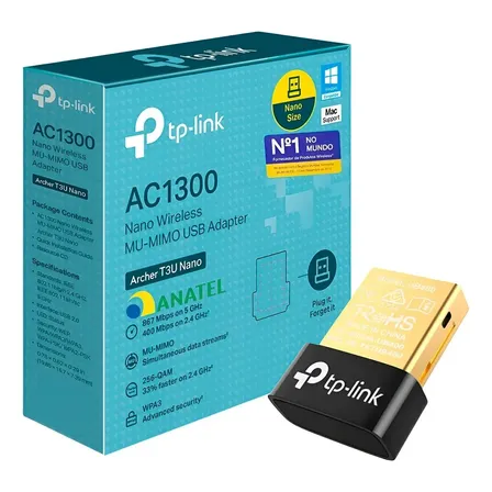 Adaptador WiFi TP-Link Archer T3u Nano Ac 1300 MU-MIMO