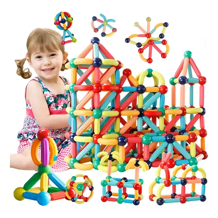 Blocos Montar Magnético Educativo Bolas Bastões 150 Peças 150 N/a