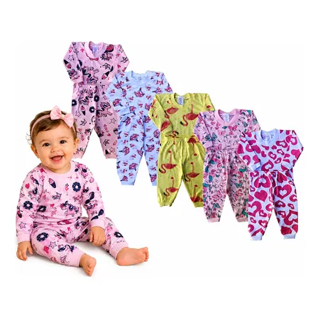 Roupa Bebê Kit 10 Peças Pijaminha Frio 100% Algodão Rn Ao G