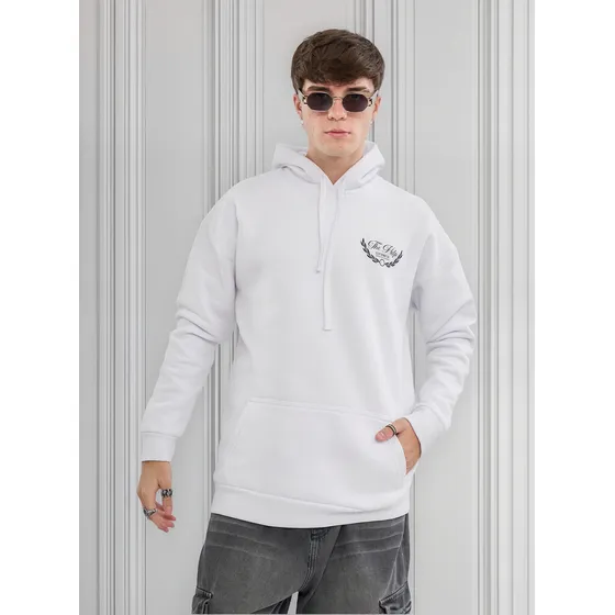 Buzo Hueso De Perro Frisa Blanco Oversized Clothing Hombre