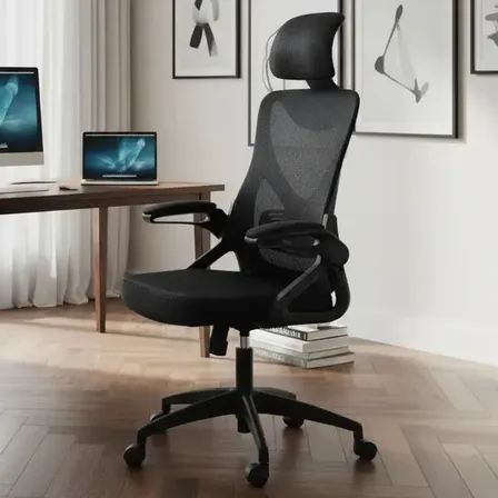 Silla De Escritorio Ejecutiva Ergonómica Styrka - Kova Color Negro Material Del Tapizado Algodón