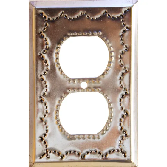 Outlet Placa Conmutacion Lata Plateada