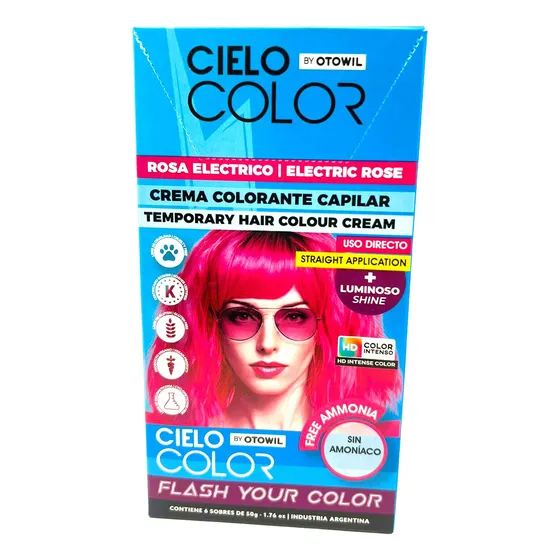 Tinte Cielo Color Sin Amoniaco Tonos Rosados 50gr Otowil