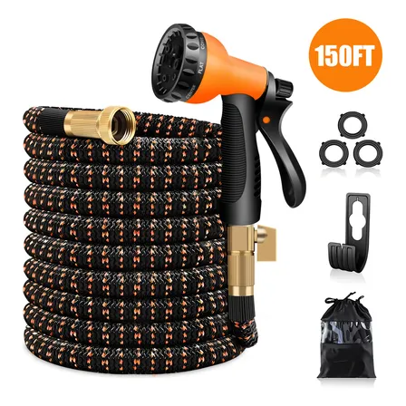 Goxawee® 45m Se Puede Triplicar Manguera Expandible Jardín Nebulizadores 8 Modos Conector De 3/4» Adecuado Para Césped,… Naranja