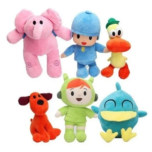 Peluches X6 Pocoyo Y Amigos Nina Pato Lula Elly Pajaroto