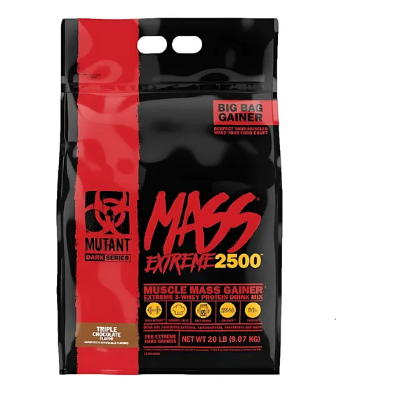 Gainer Mutant Mass Xxxtreme 2500 20 Lb Ganador De Peso Bolsa Sabor Triple Chocolate