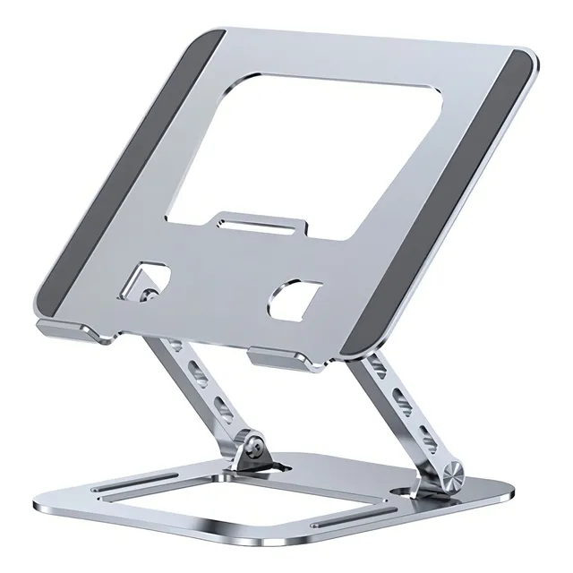 Base Soporte Metal Notebook Dj Regulable Altura Angulo Zj51 Color Plateado