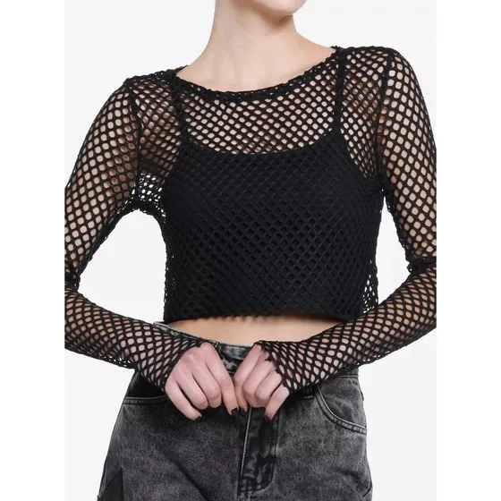 Top De Malla Negro Talla S