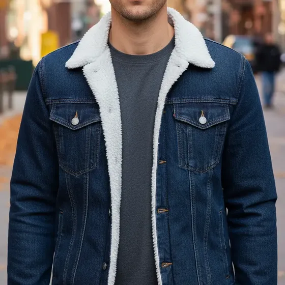 Casaca Jean Con Peluche | Abrigo Jean Con Forro Apeluchado | Cuotas sin interés