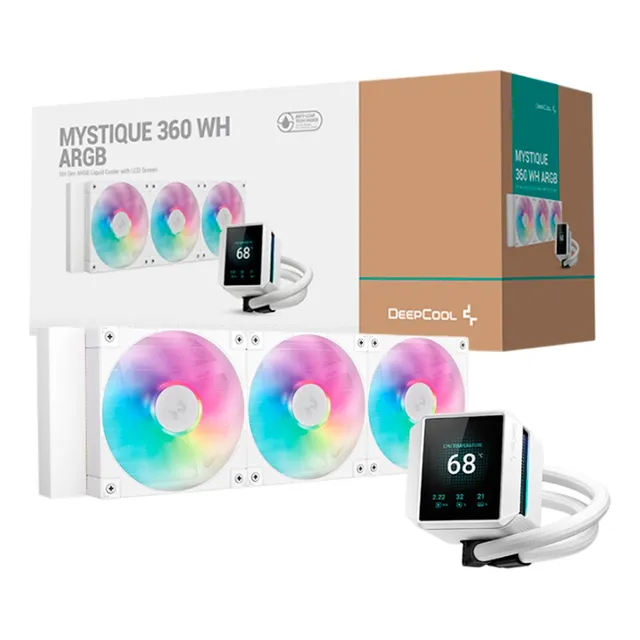 Enfriador de agua Deepcool Mystique 360, pantalla LCD Argb blanca