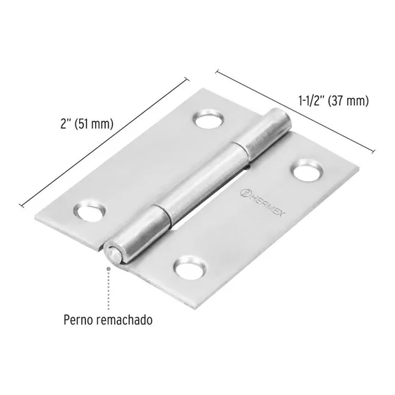 Bisagra Ace. Inoxidable 2'' X 1-1/2'' Hermex 43201