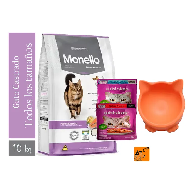 Monello Premium Gato Castrado Pavo Y Salmón 10 Kg + Promo