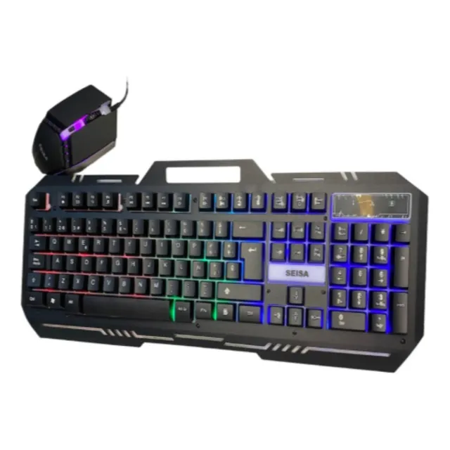 Kit Teclado Mouse Seisa Gamer Retroiluminado Rgb
