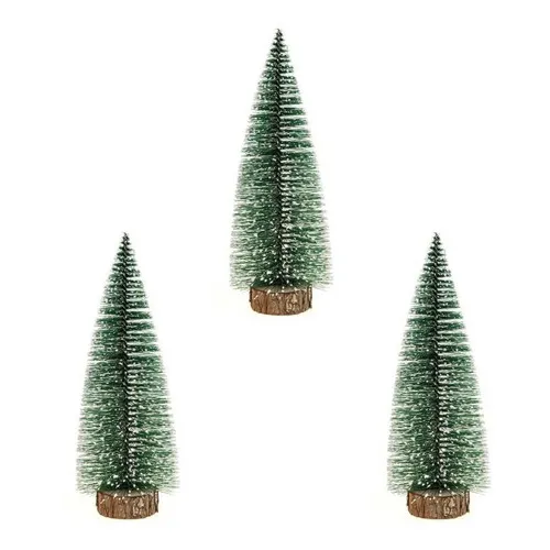 Kit 3 Mini Arvore Natal Nevada Pinheiro 25cm Enfeite Premium