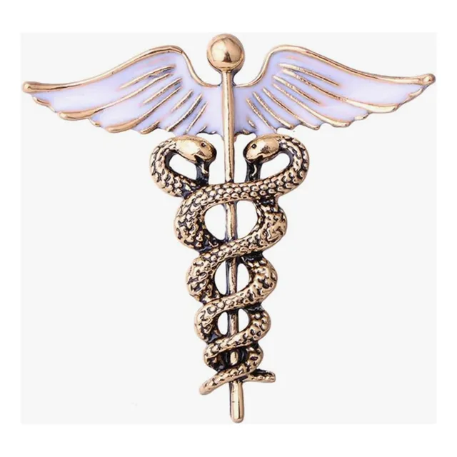 Broche Pin C/forma Esculapio Caduceo Salud Medicina Doctor