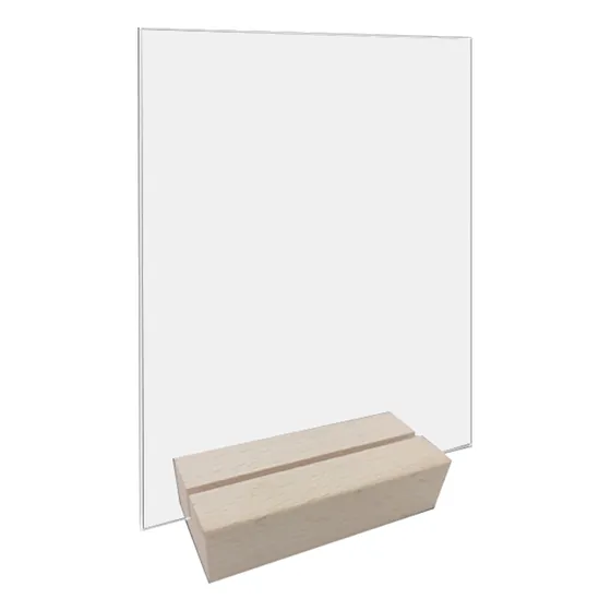 (bt054) Soporte Para Letreros De Mesa Con Base De Madera Tra