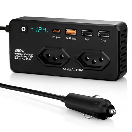 FORESTORY Inversor De Tensão Veicular 12v Para E 300w Automotivo Com Usb E Tomada Para Carro Starlink