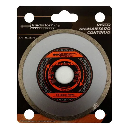 Disco Diamantado Continuo 115 Mm Gladiador Pro Ferreplus Color Gris