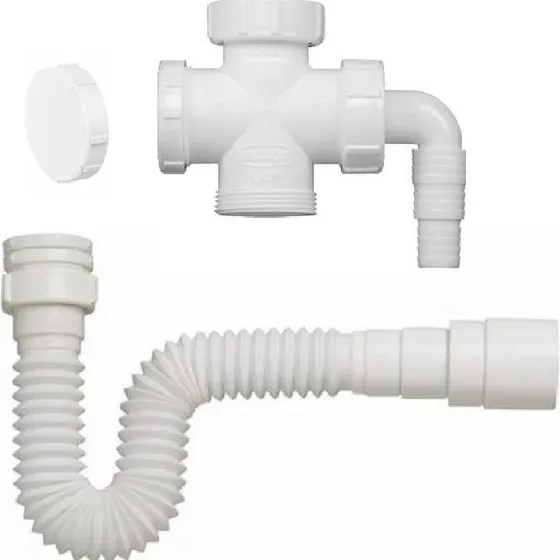 Conexão Adaptador Máquina Lavar Roupa Louça Tanque E Sifão Cor Branco