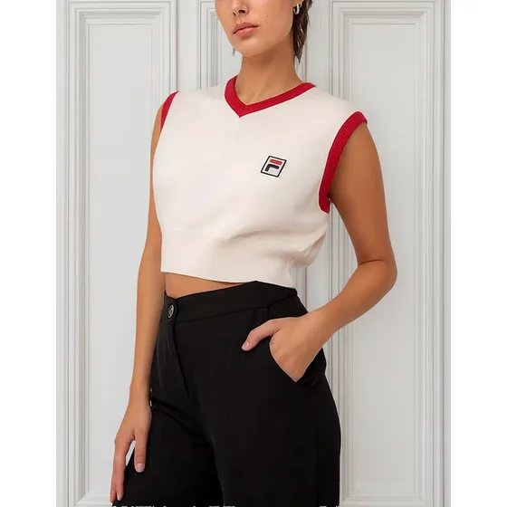 Chaleco Fila Dama Crop Heritage Clasic Retro Casual Urbano